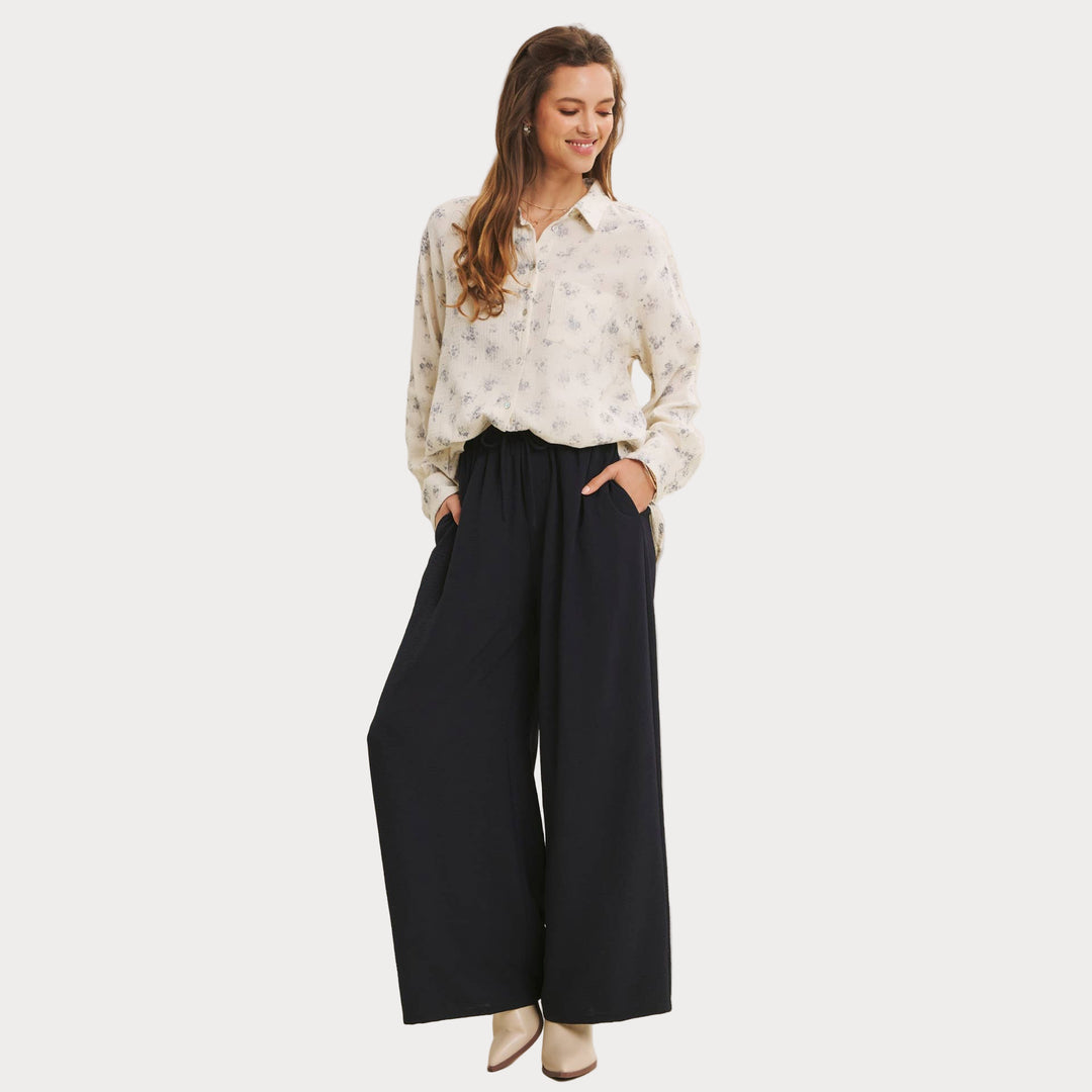 Airy Cotton Gauze Floral Shirt | Relaxed Oversized Button-Down