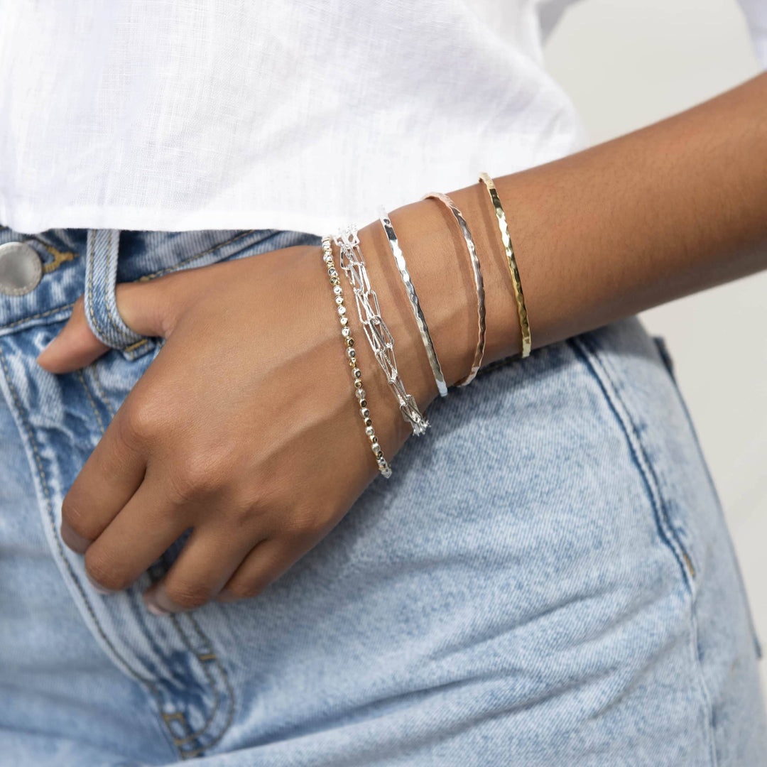 'Lula' Beaded Bracelet in Sterling Silver