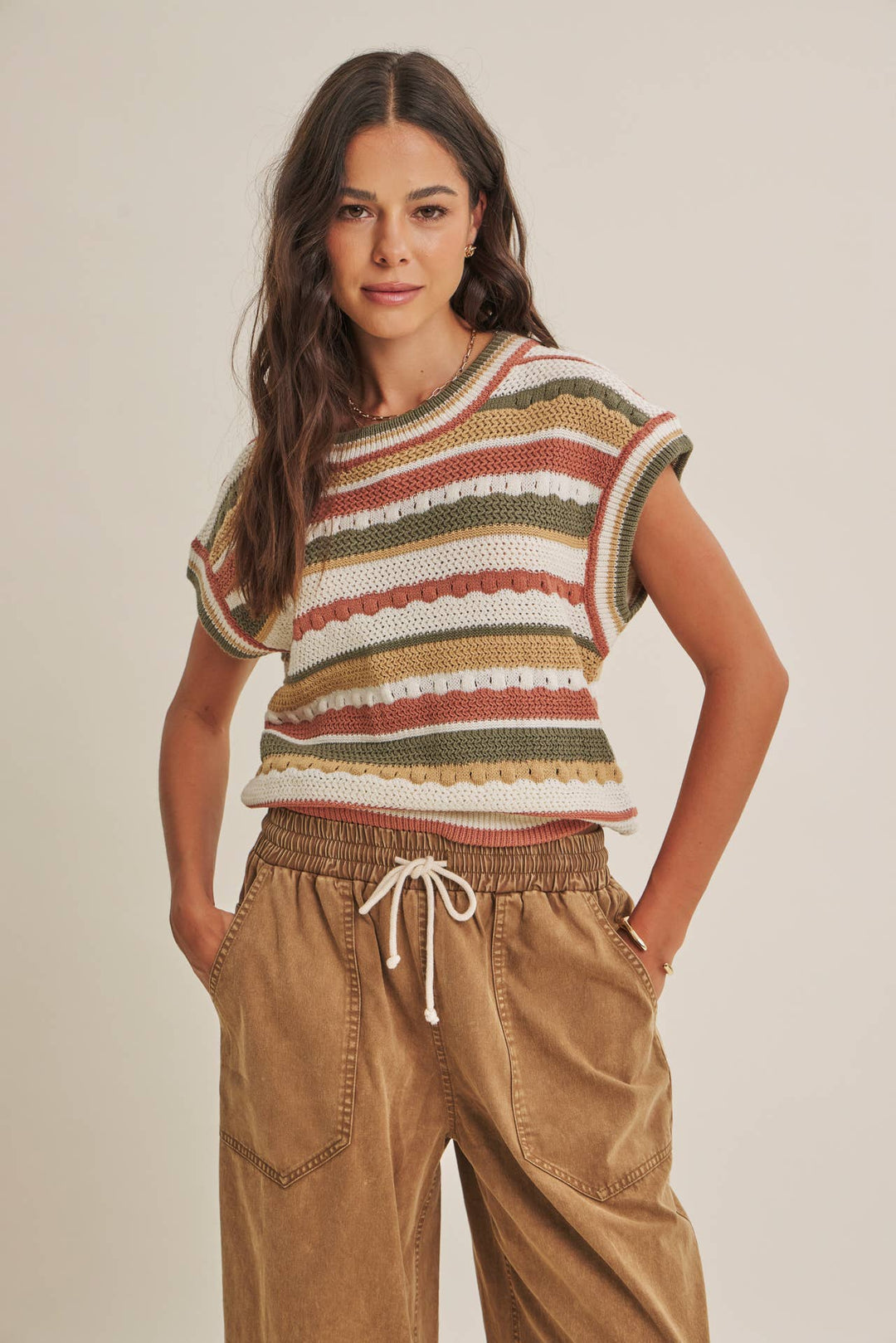 The Morgan Textured Stripe Sweater Vest