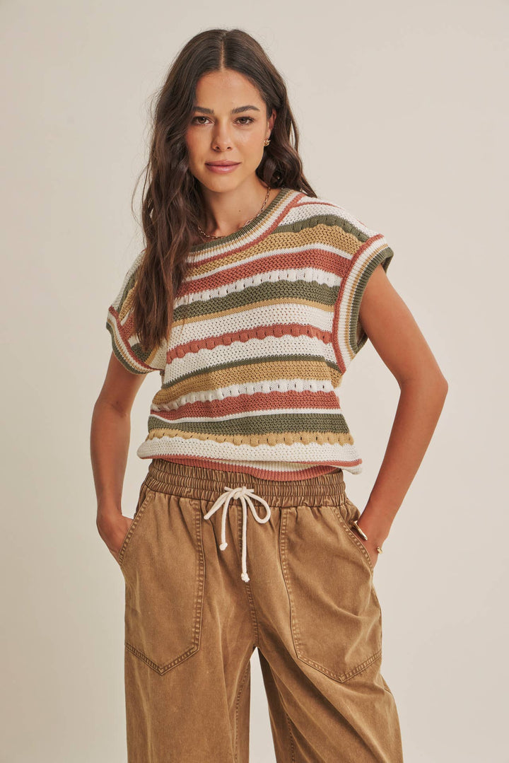 The Morgan Textured Stripe Sweater Vest