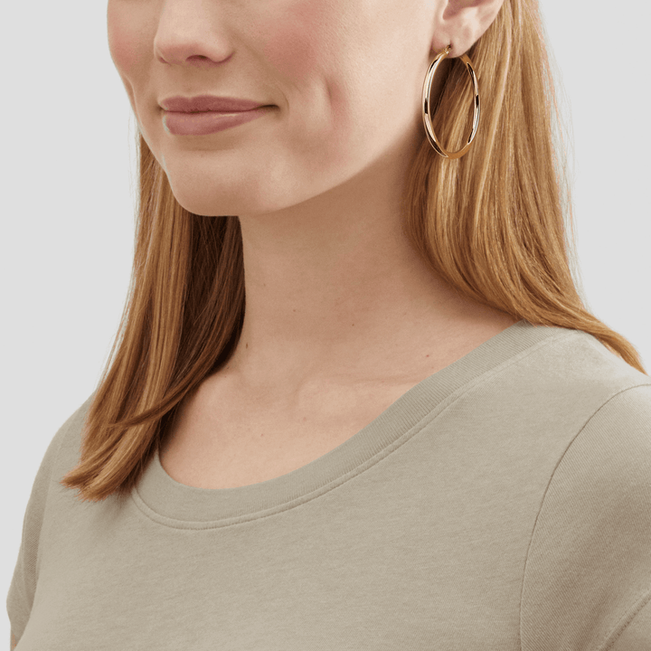 'Smooth Falling' Hoop Earrings in Sterling Silver