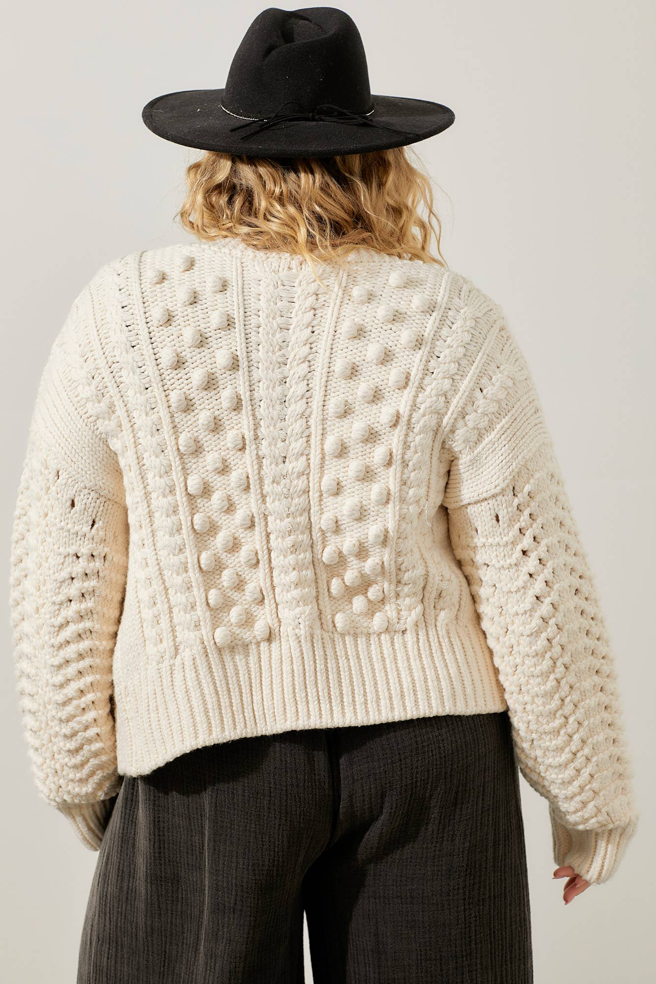 Pom Pom Sweater Cardigan - Plus