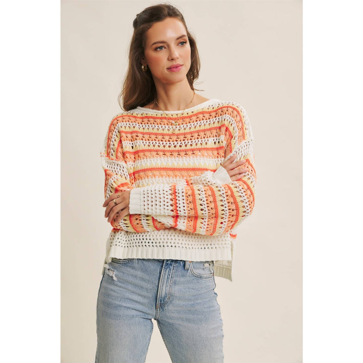 Bright Multi Stripe Crochet Top