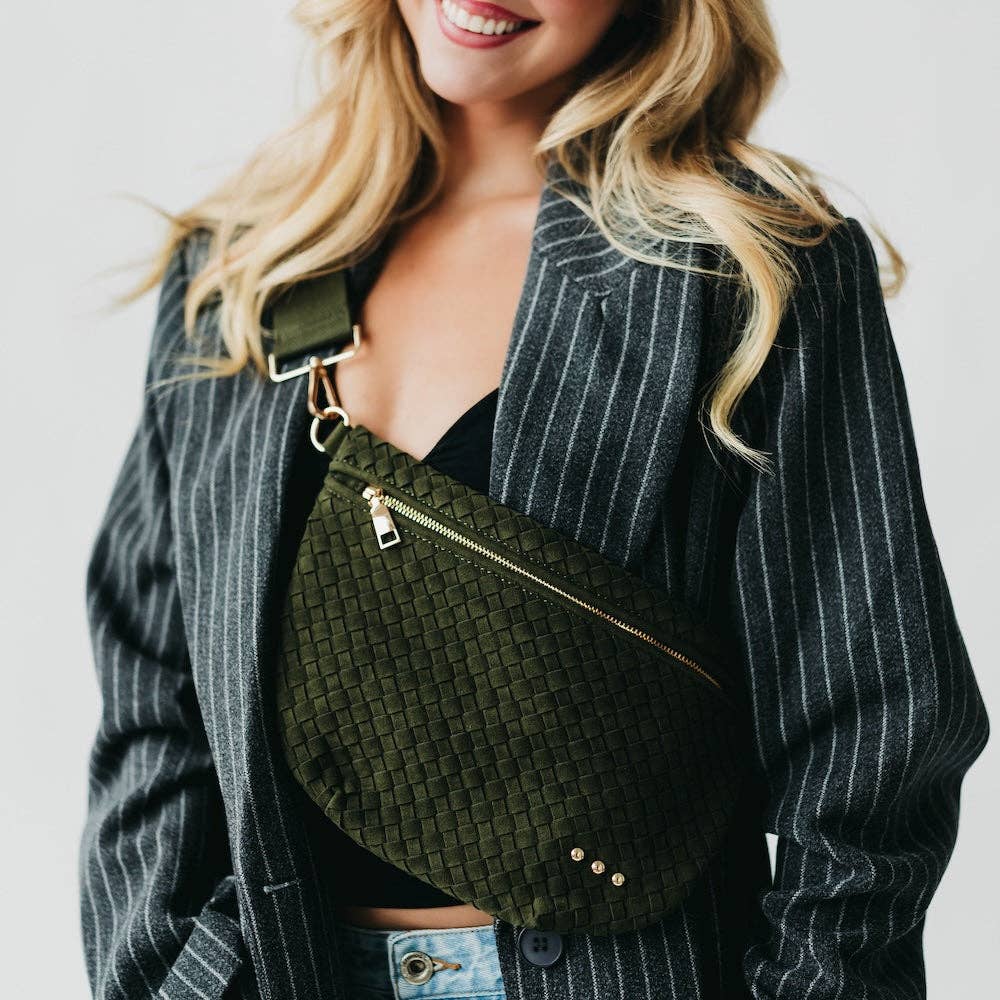 Westlyn Woven Bum Bag | Suede