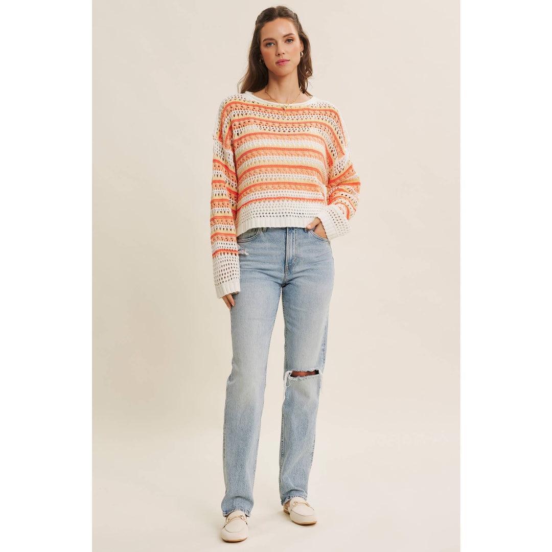 Bright Multi Stripe Crochet Top