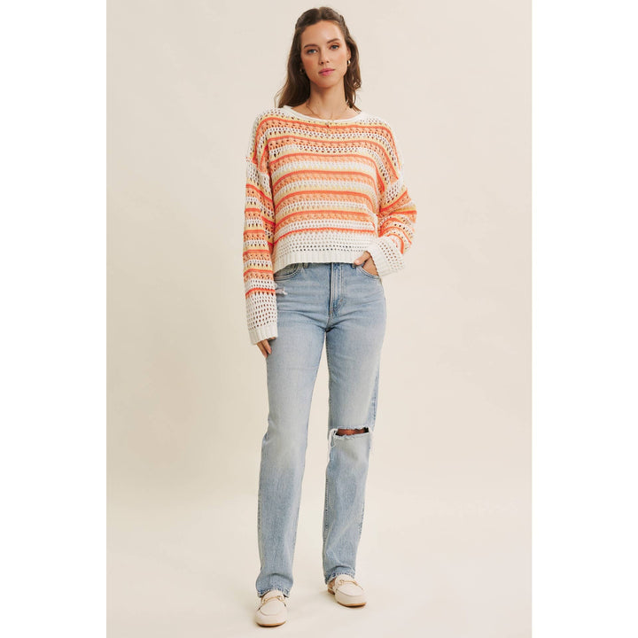 Bright Multi Stripe Crochet Top