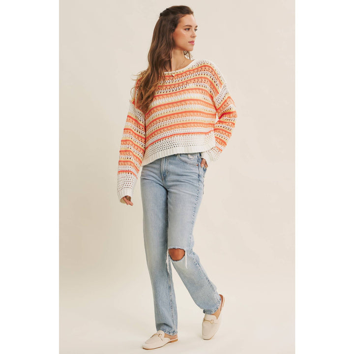 Bright Multi Stripe Crochet Top