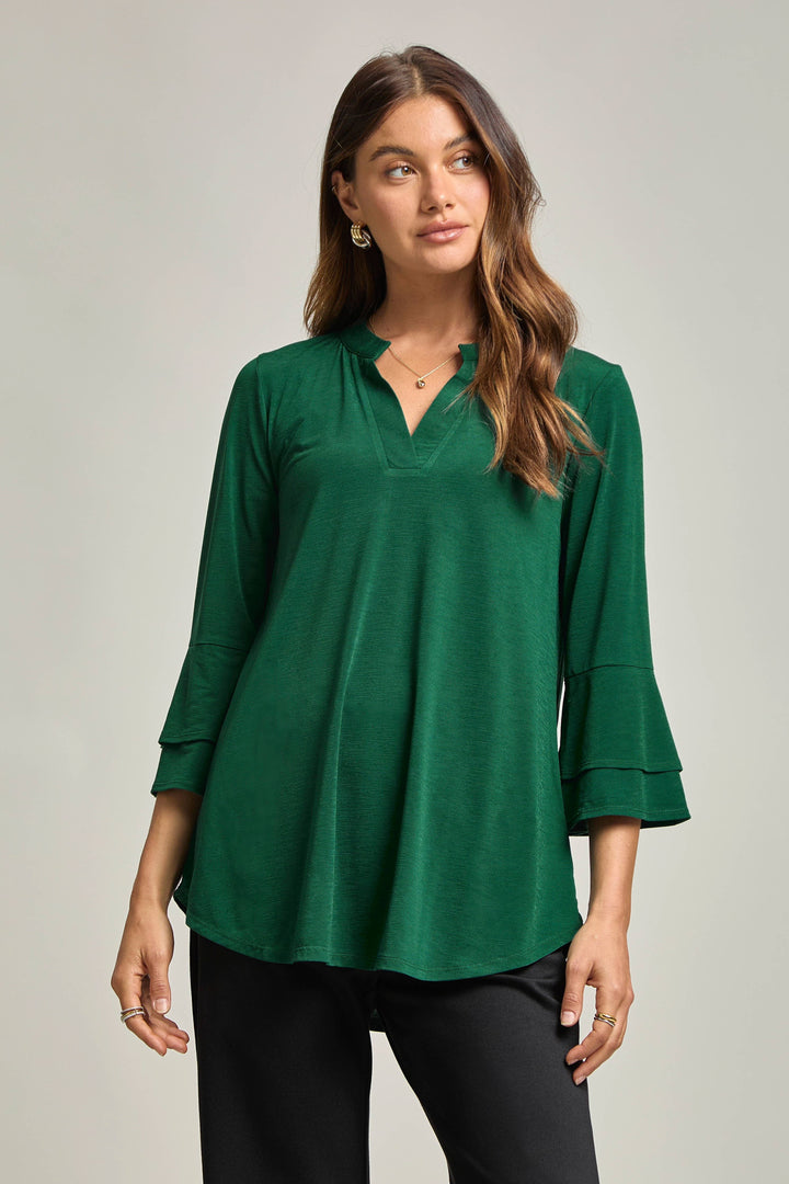 Lizzy Bell Sleeve Top | V-Neck Tunic Blouse