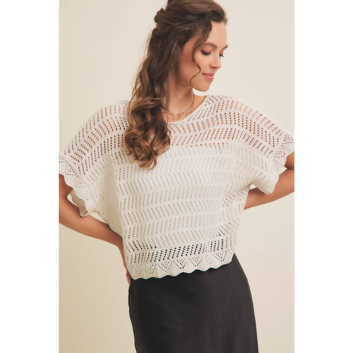 Crochet Sweater w/ Scallop Edge