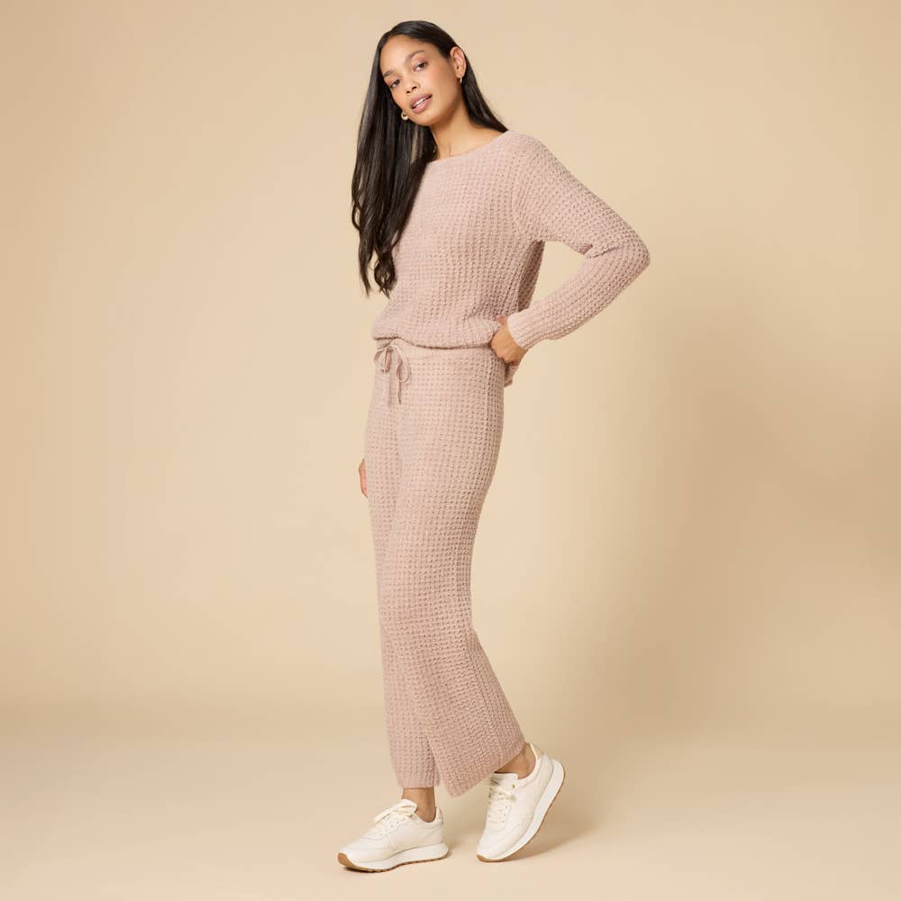 Marshmallow Waffle Boatneck Lounge Set