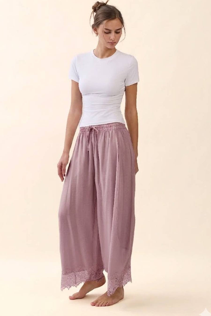 Crinkled Wide Leg Pants