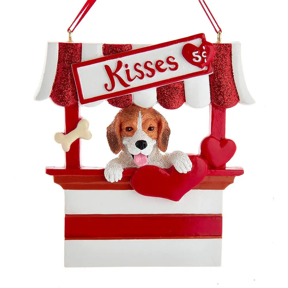 Dog “Kisses" Kissing Booth Ornaments