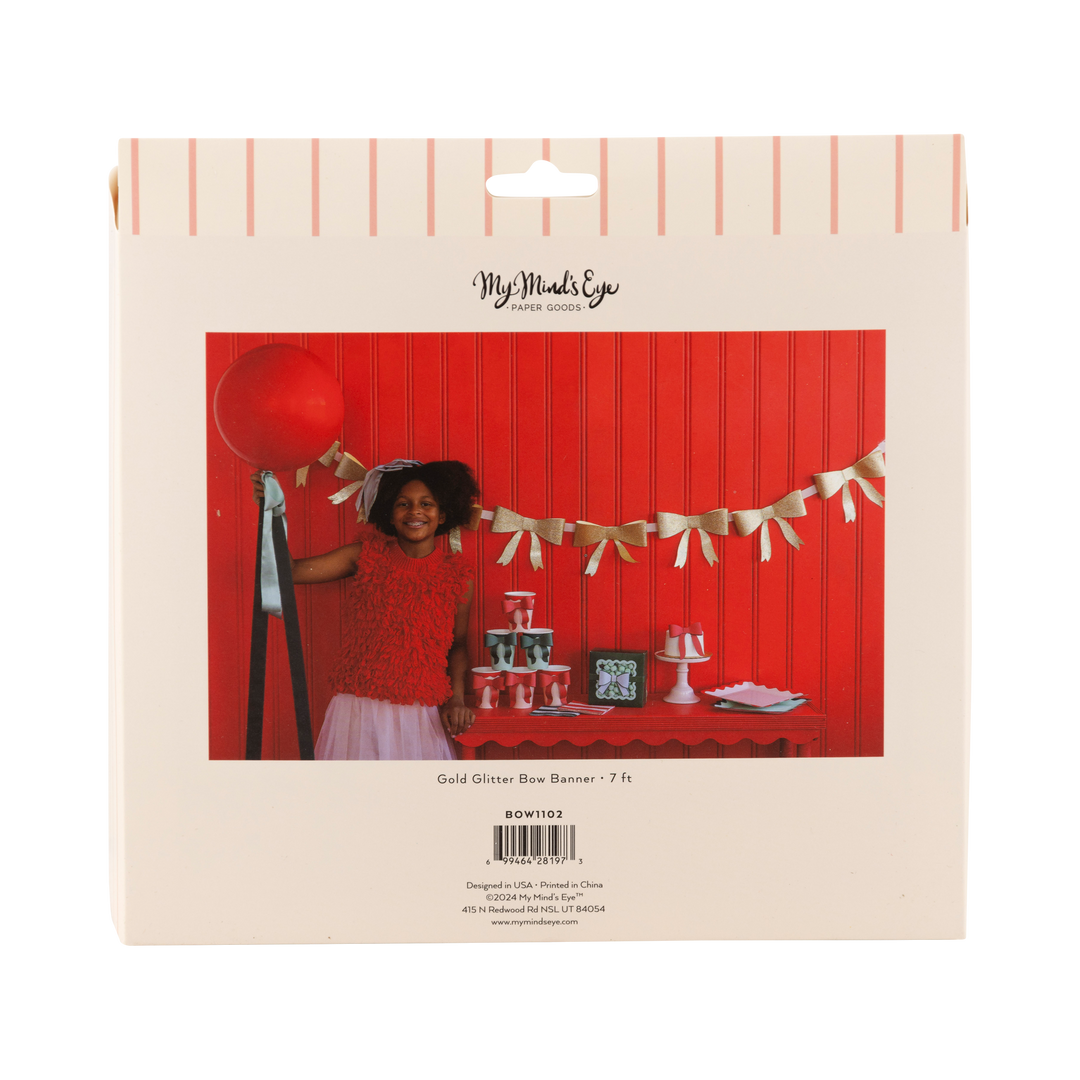 BOW1102 - Gold Glitter Bow Banner