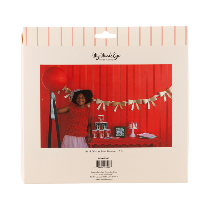BOW1102 - Gold Glitter Bow Banner