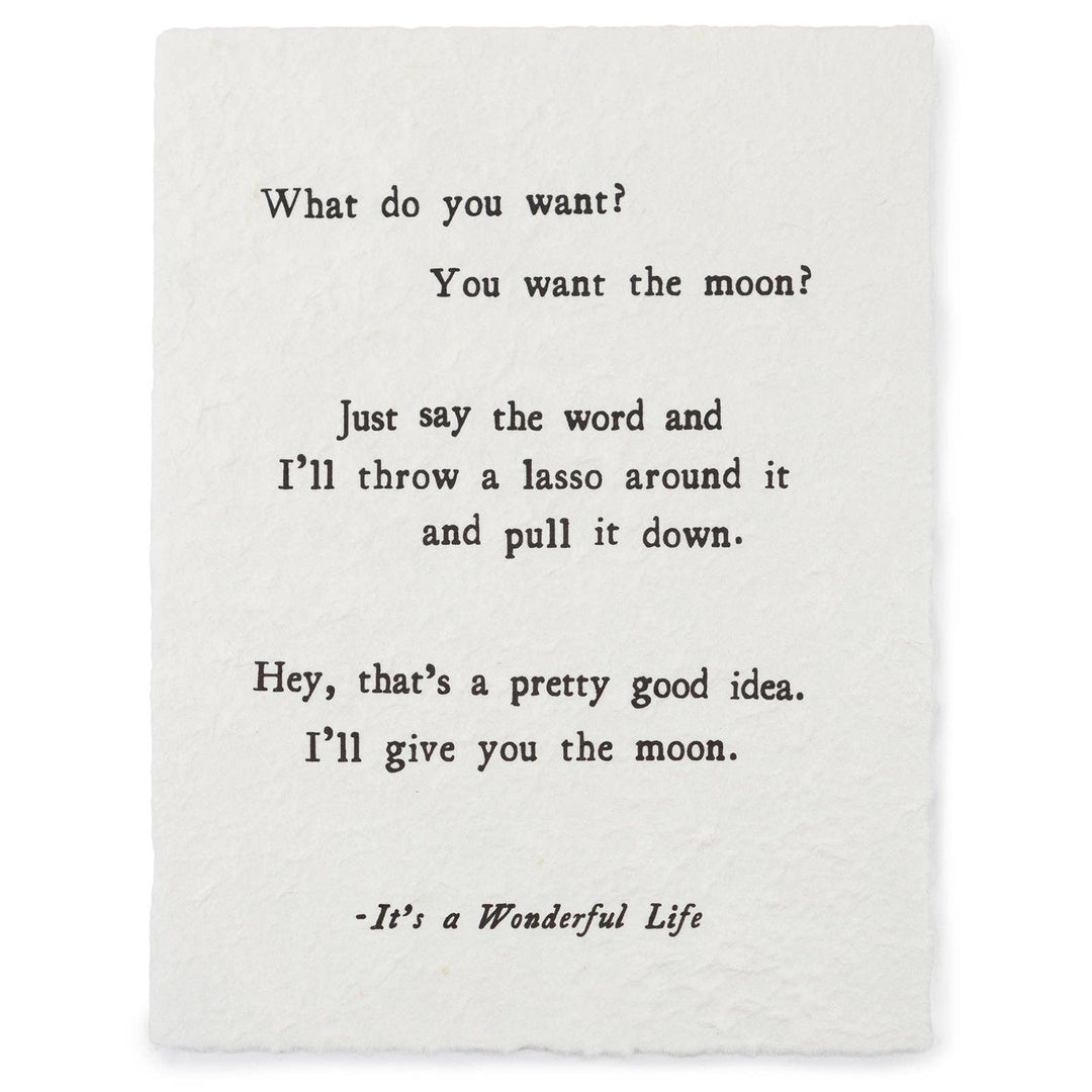 What Do You Want? (It's A Wonderful Life) Handmade Paper