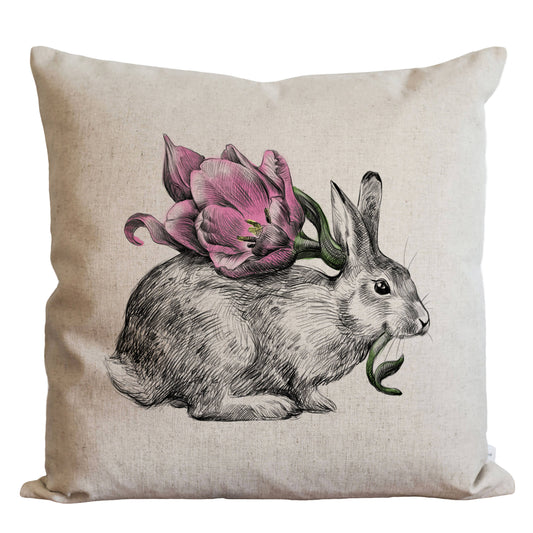 Tulip Rabbit Pillow Cover