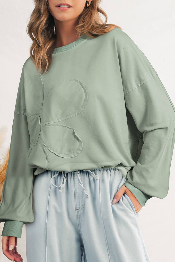 Flower Patch Drop Shoulder Loose Fit Top | S-XL