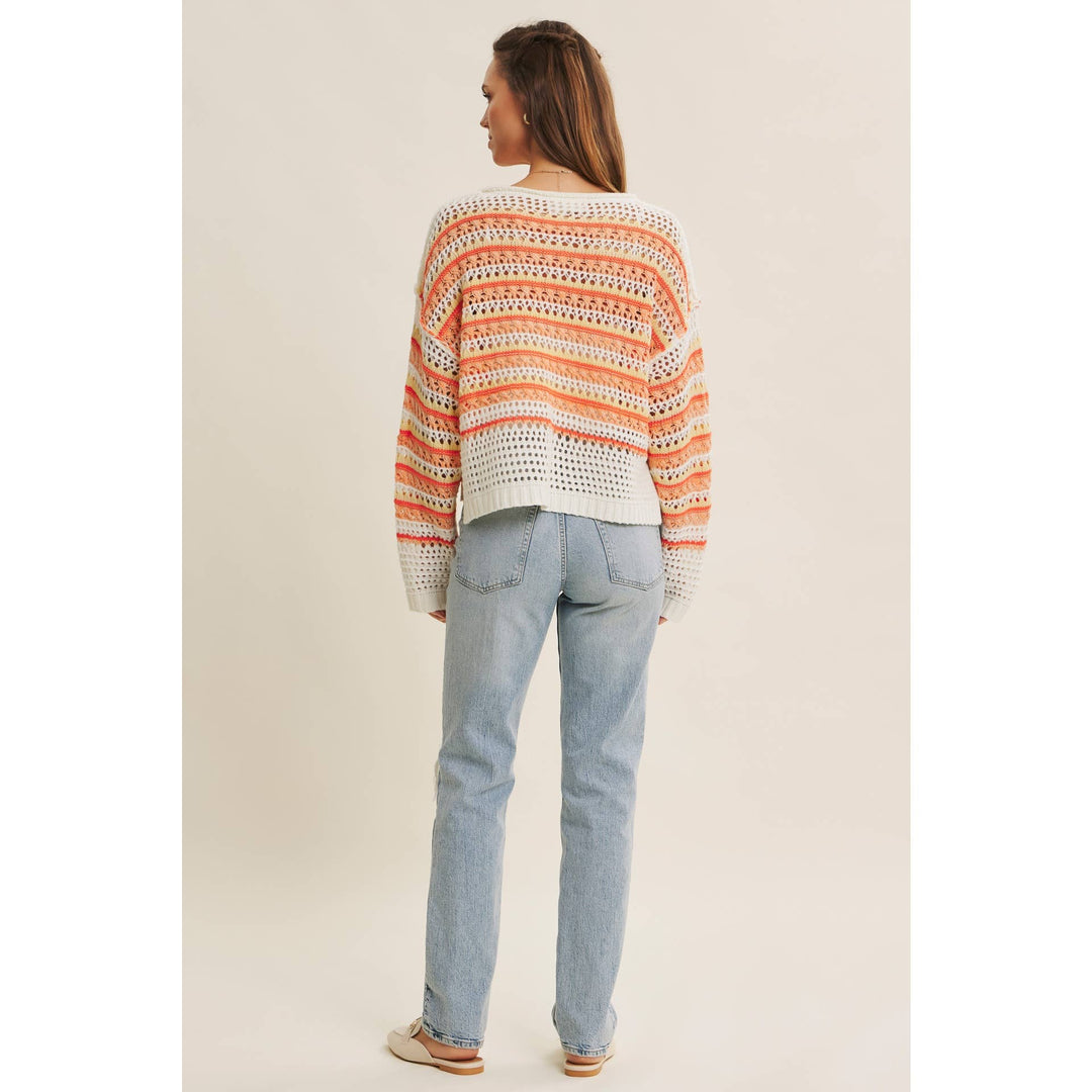 Bright Multi Stripe Crochet Top