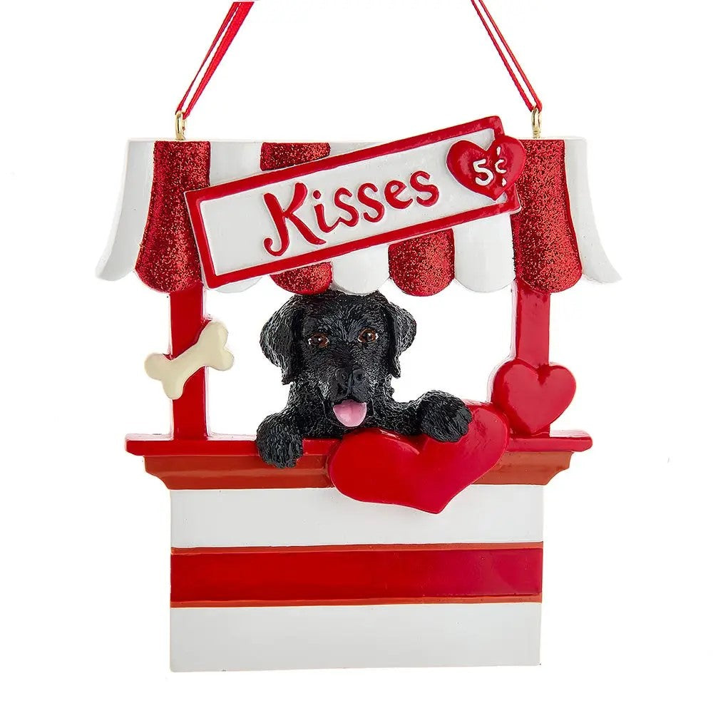 Dog “Kisses" Kissing Booth Ornaments