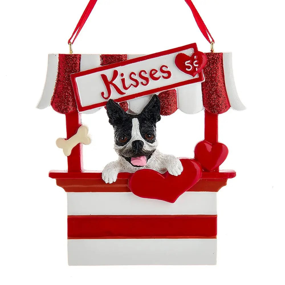 Dog “Kisses" Kissing Booth Ornaments