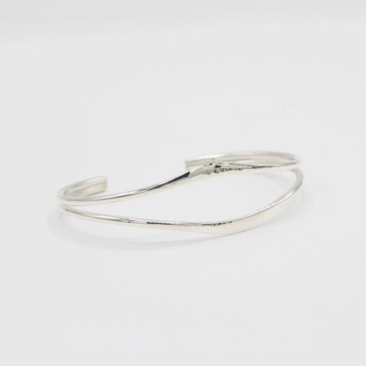 Silver Hammered Open Cuff
