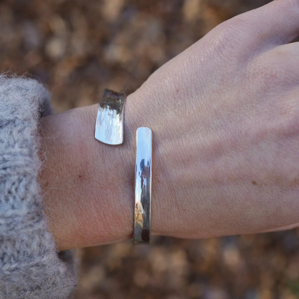 Asymmetrical Hammered  Bangle