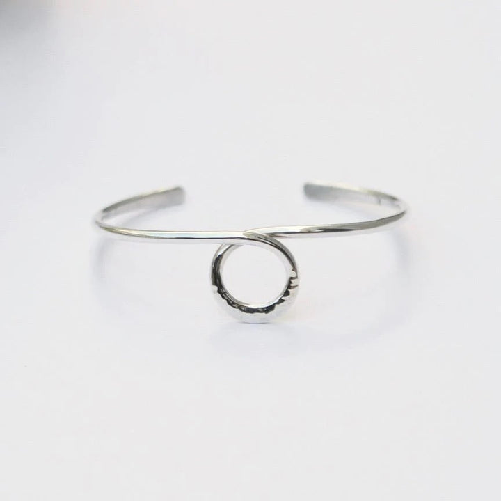 Cuff Bracelet w/ Hammered Center Circle
