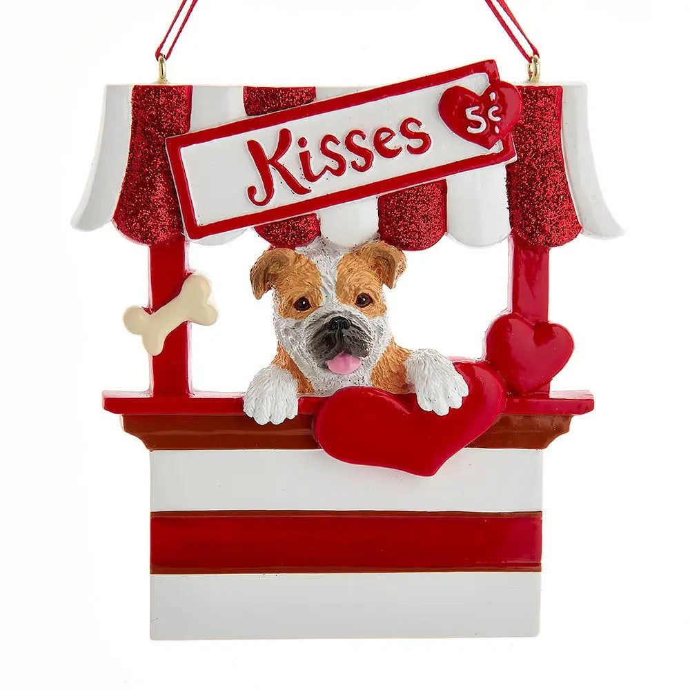 Dog “Kisses" Kissing Booth Ornaments