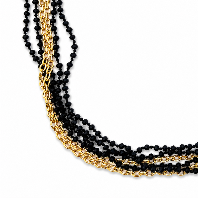 Multistrand Beaded & Chain Layering Necklace