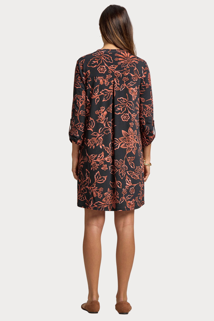 Floral Print A-Line Dress with Pockets