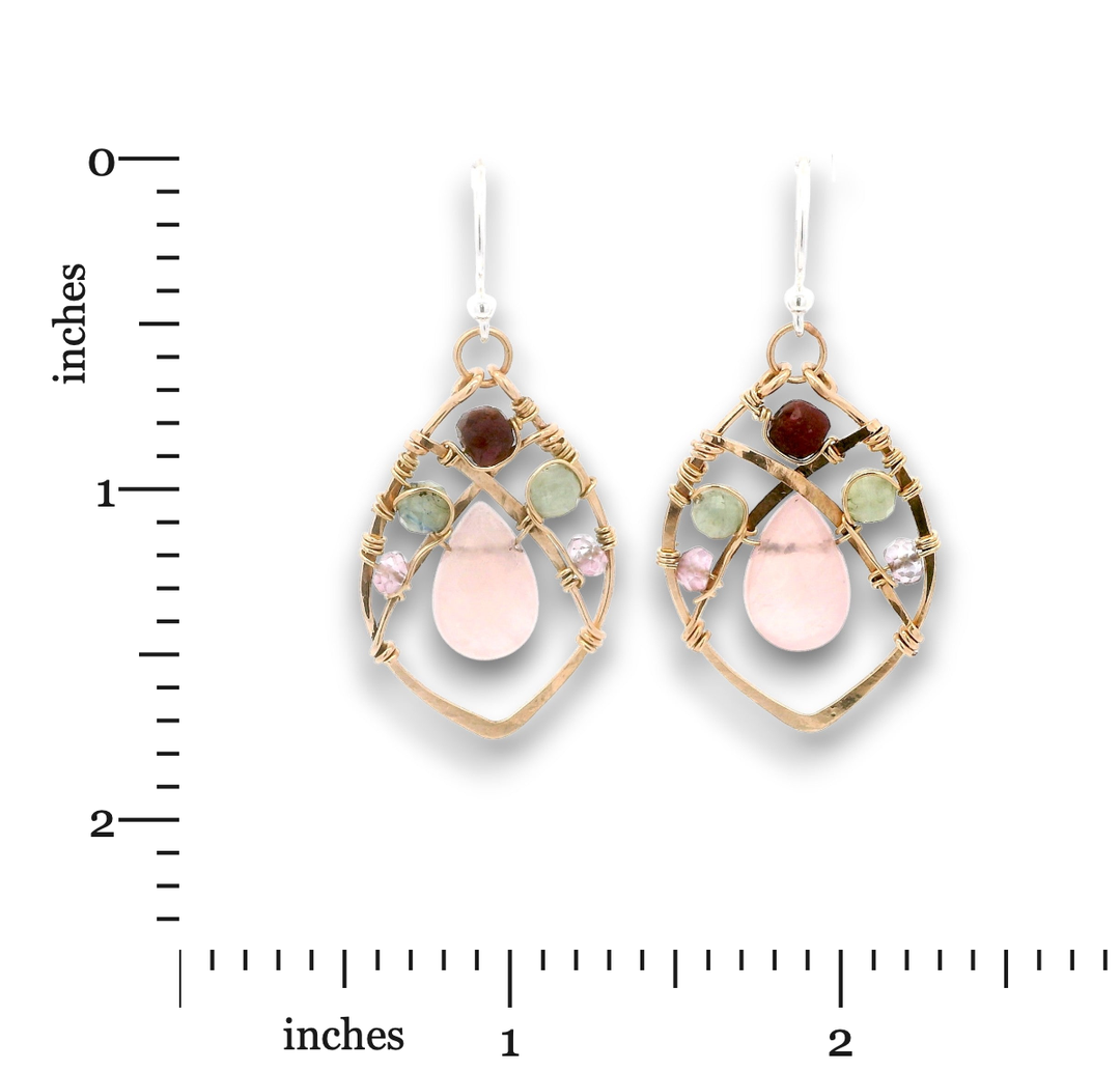 Heart Chakra Bronze Hammered Earrings