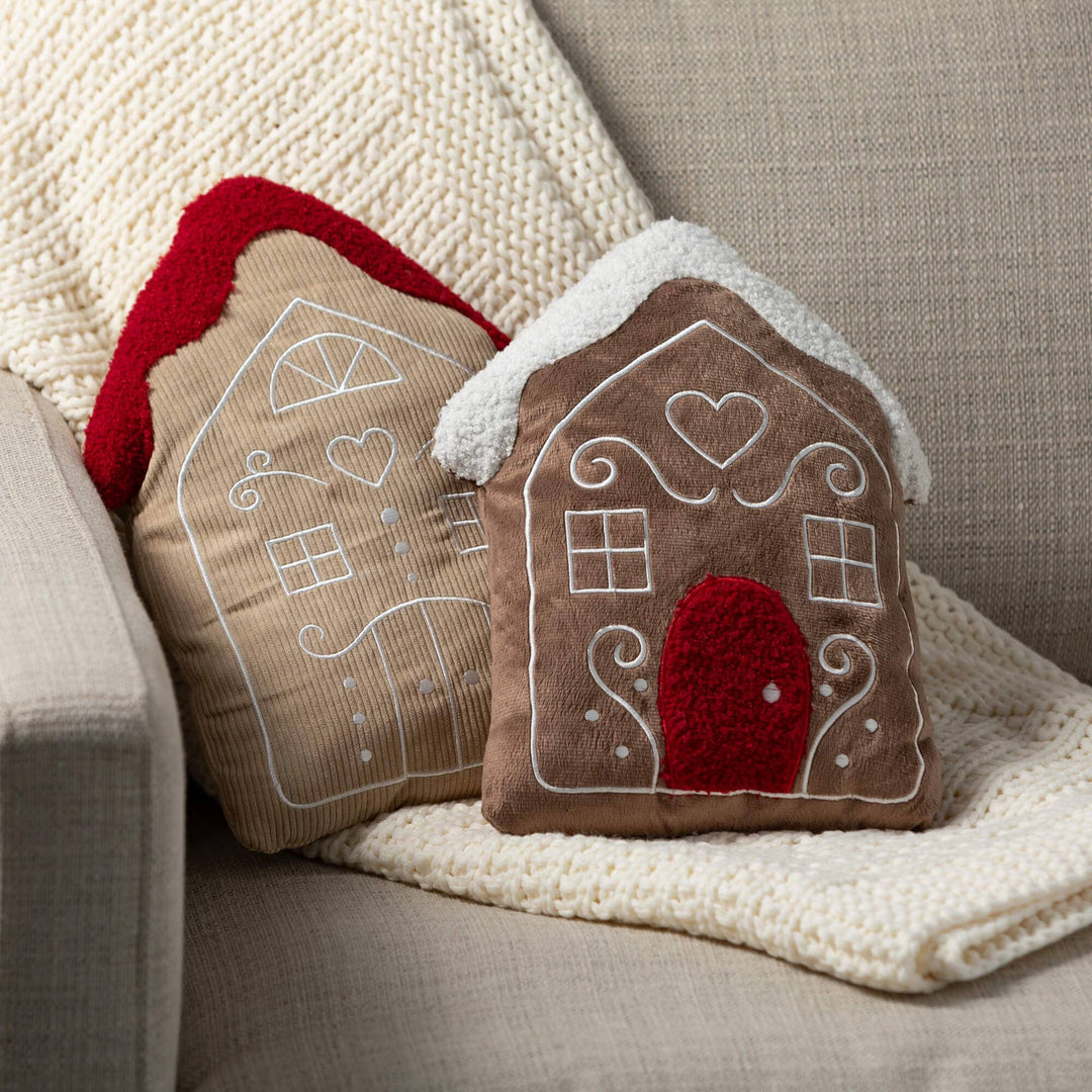Gingerbread House Decorative Pillow | Holiday Accent