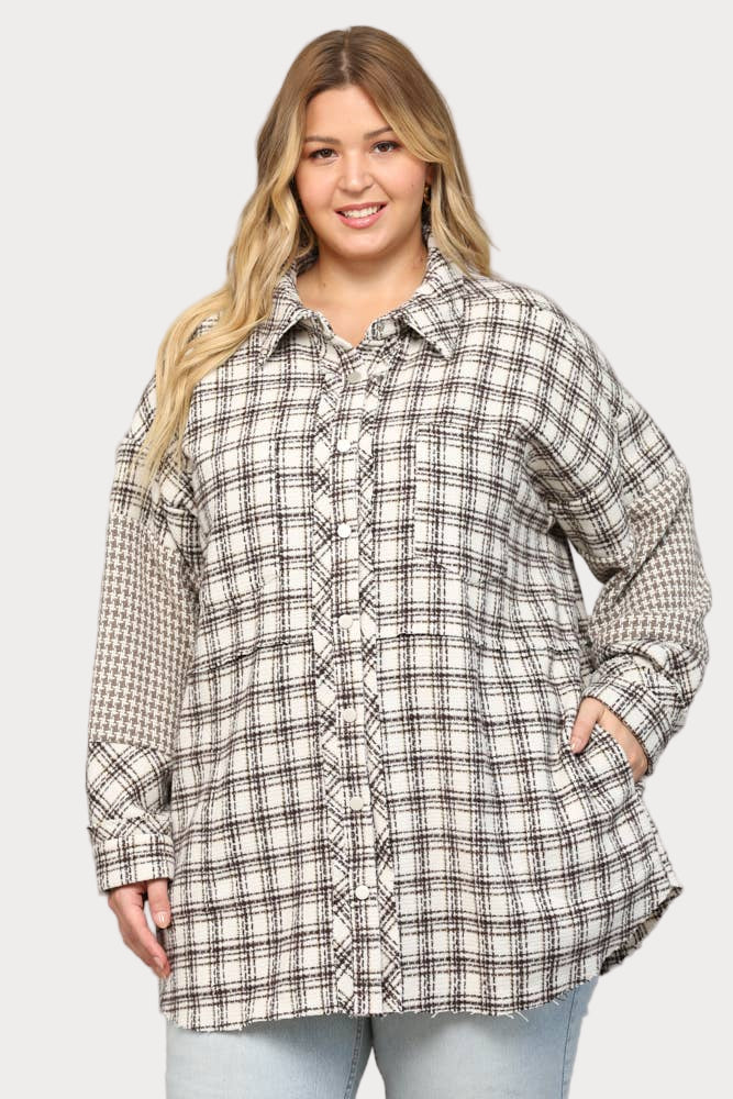 Plus | Plaid & Houndstooth Shacket