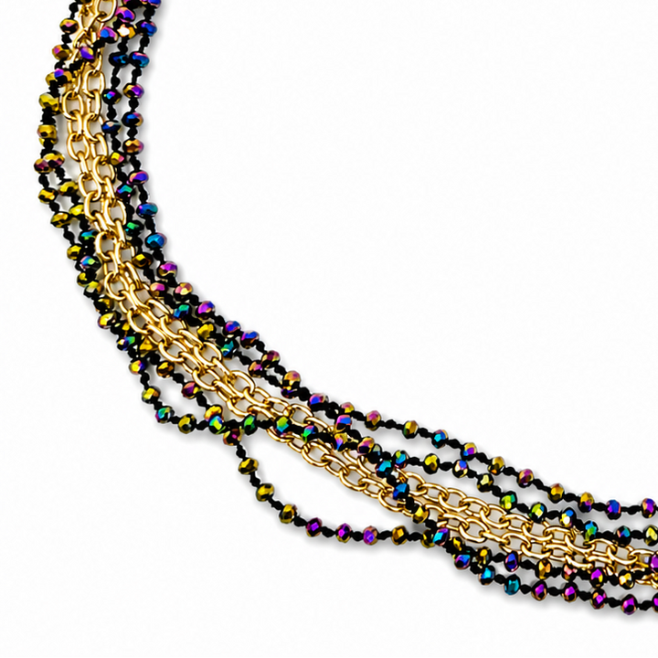 Multistrand Beaded & Chain Layering Necklace