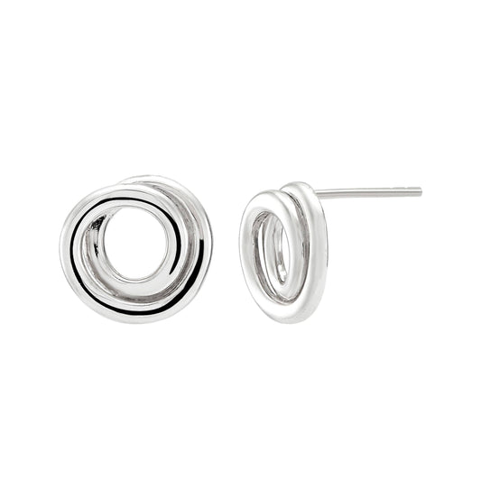 'Karma Swirl' Stud Earrings in Sterling Silver