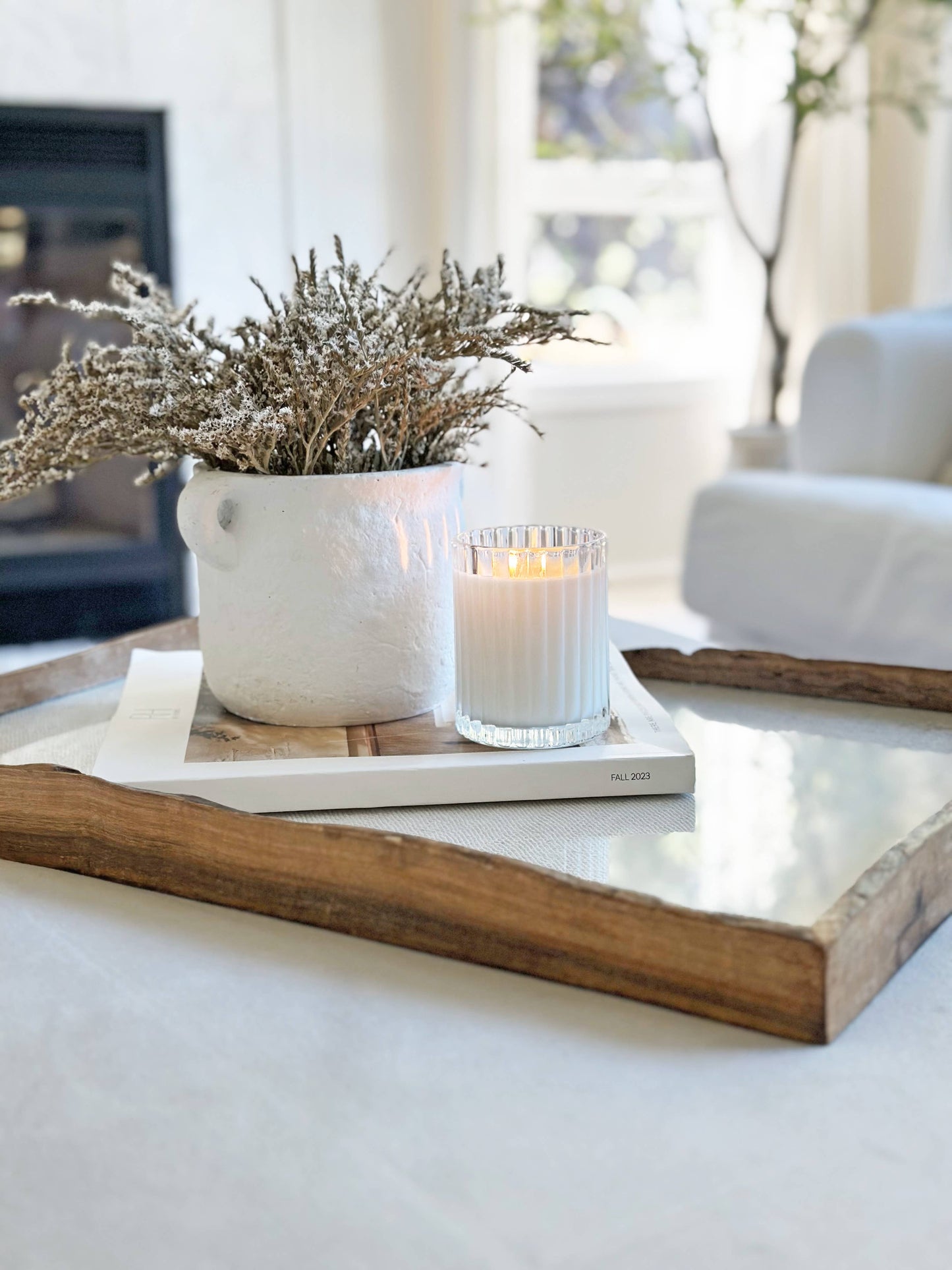 Amour | Amber + Rose Fluted Coconut Wax Candle