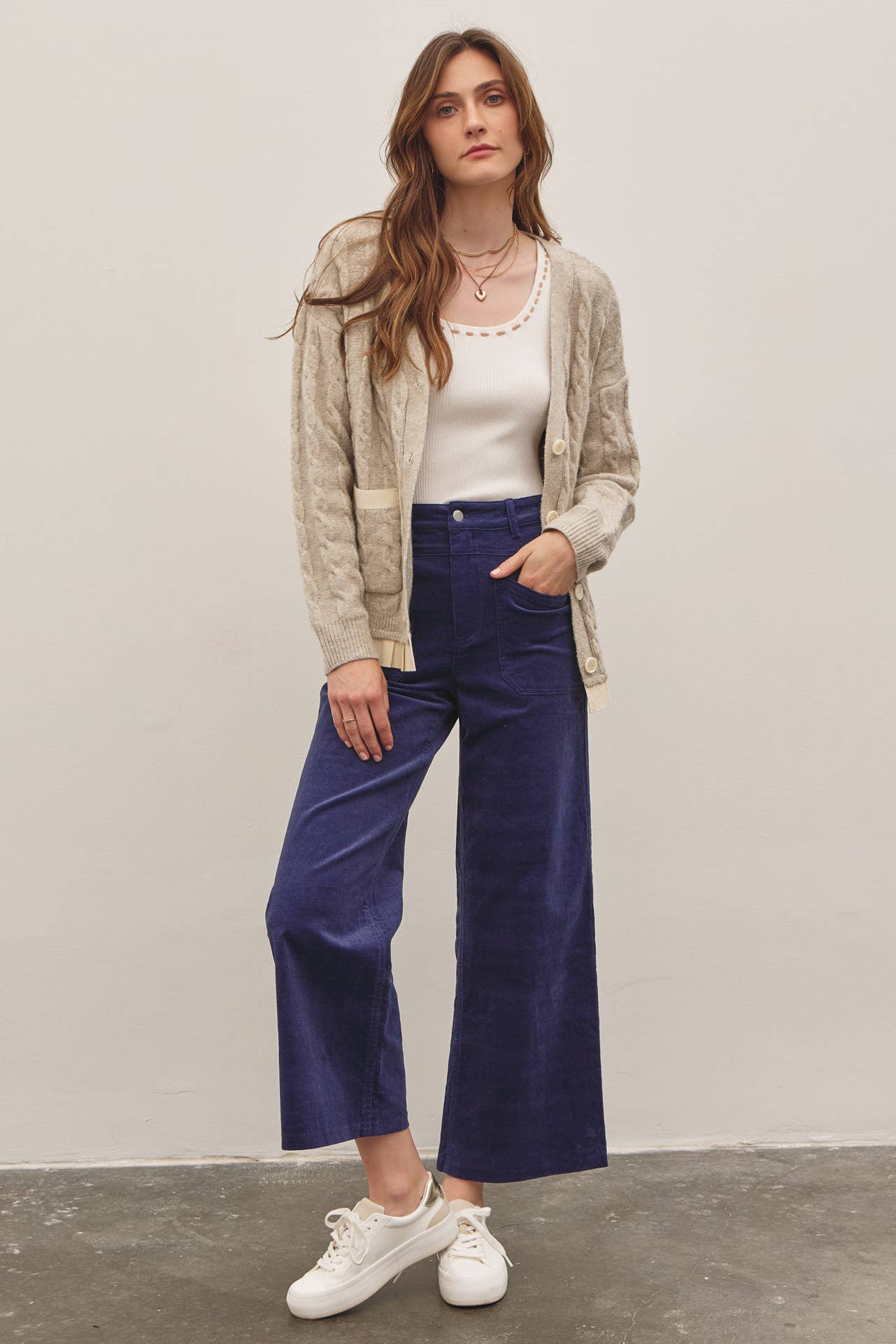 COZY CHIC WIDE LEG CORDUROY PANTS