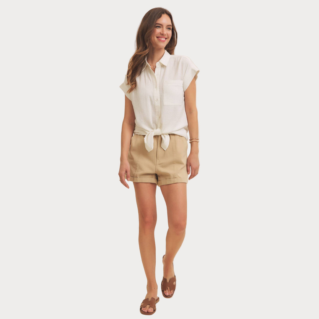 Mineral Washed Gauze Button Down