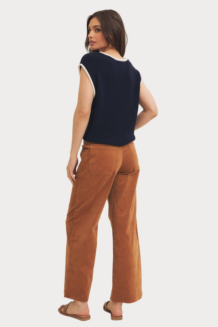 Wide Leg Corduroy Pants | High Waisted Retro Style