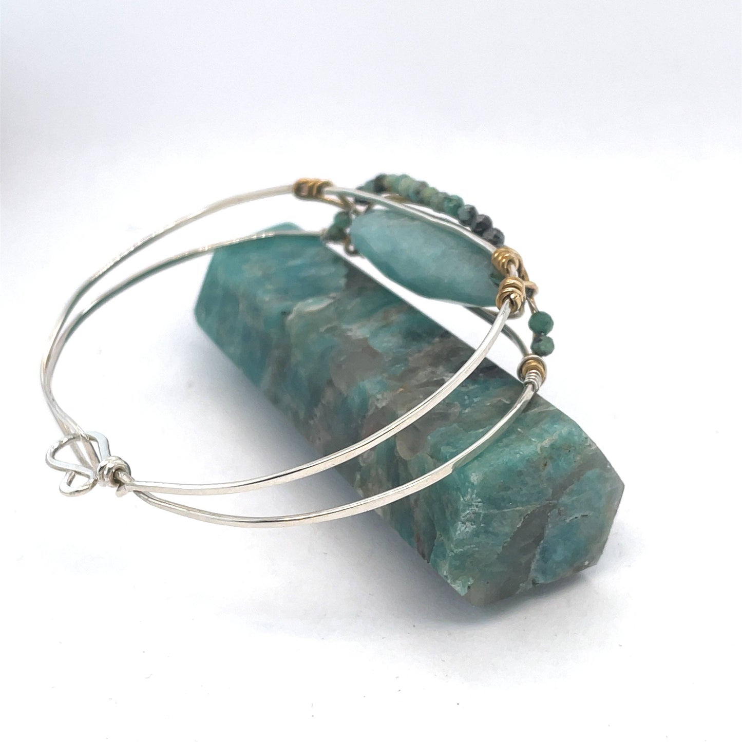 Amazonite Eye Cuff Bracelet B379