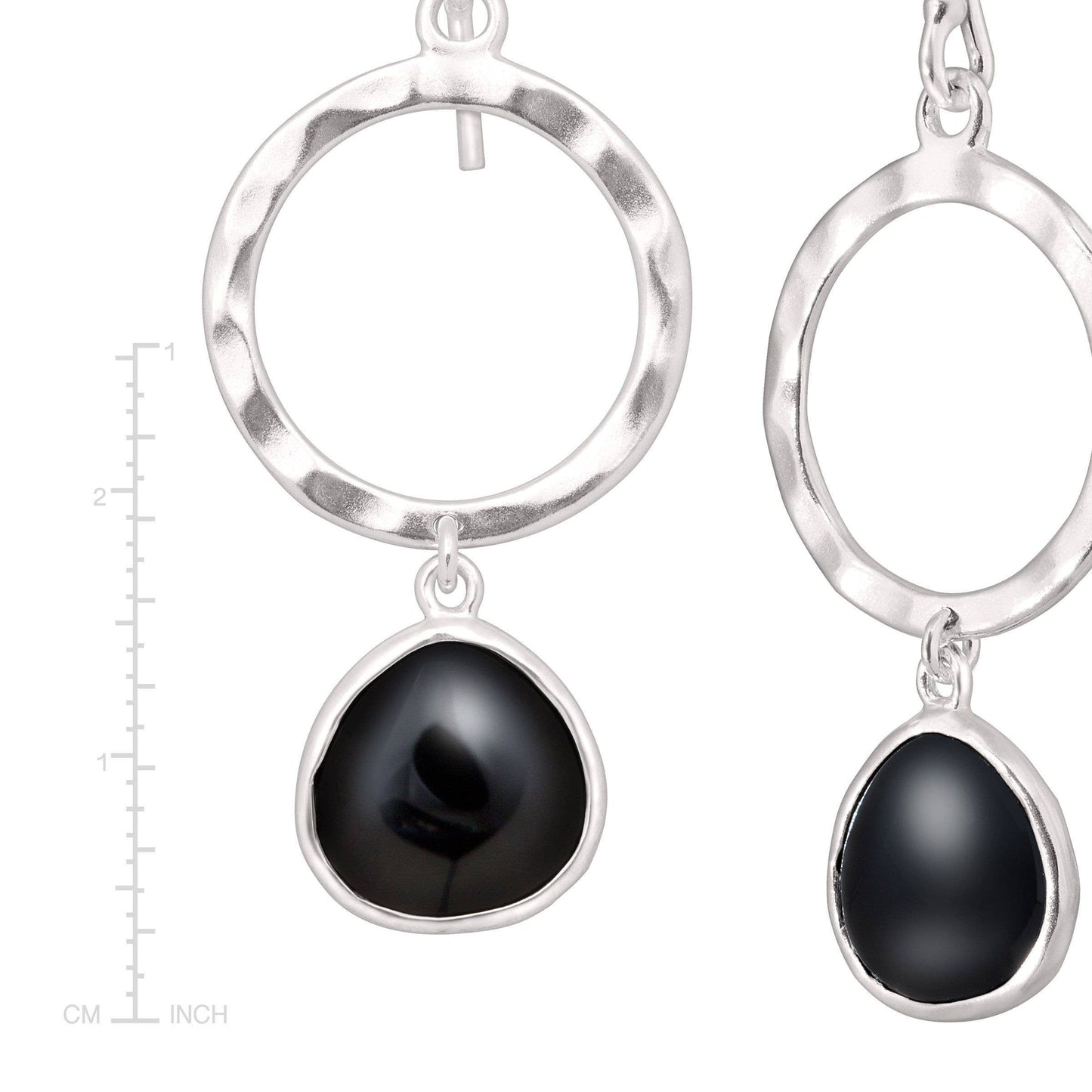 Silpada Dark Halo Drop Earring, Natural Black Agate & Silver