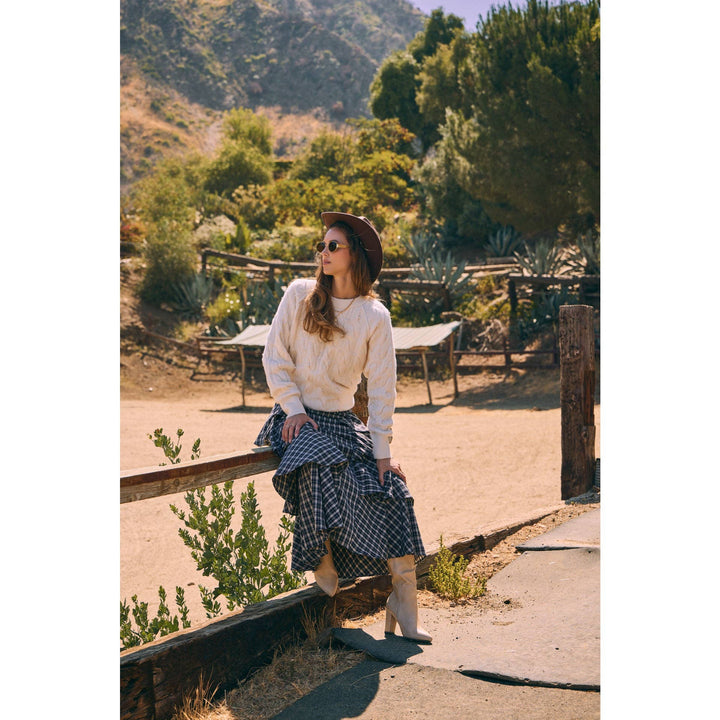 Pearl Embellished Wool Cable Knit Tunic – Conscious Glamour