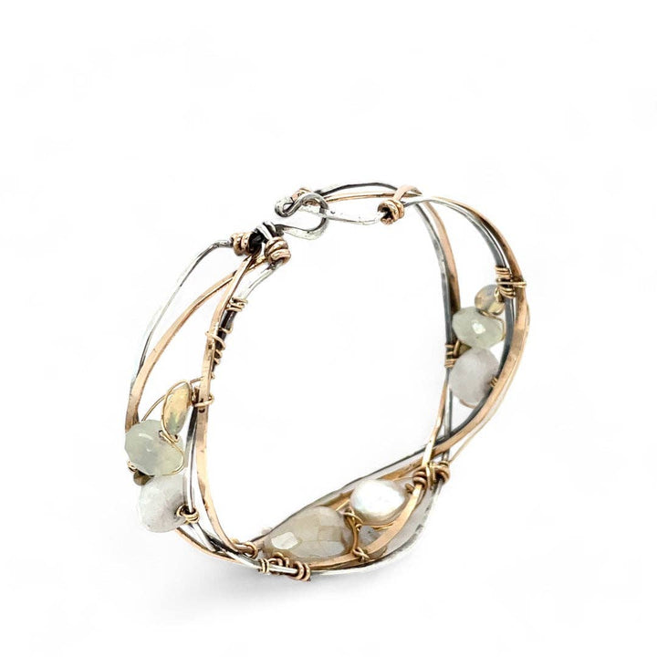Braided Moonstone Cuff Bracelet