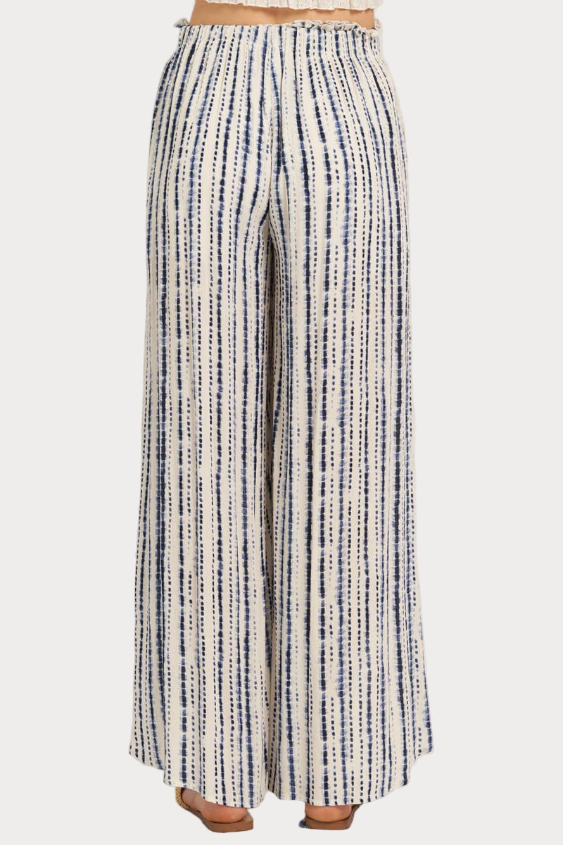 Front Slit Striped Pants