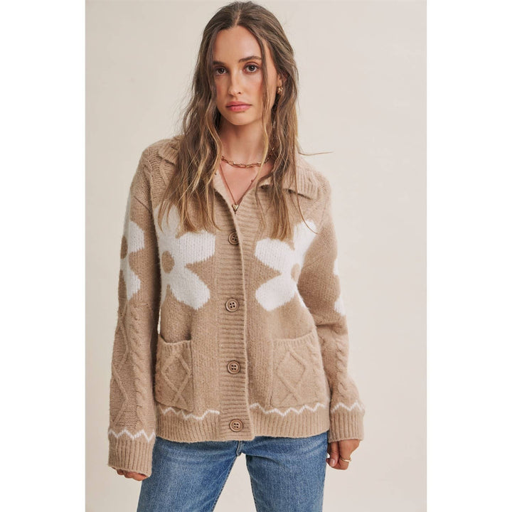 The Camille Floral Intarsia Cardigan