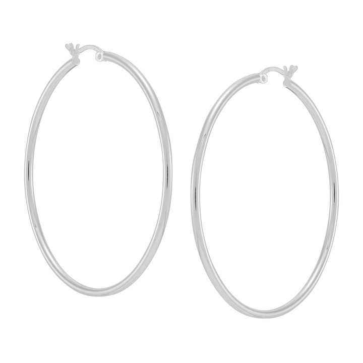 'Mirrored Dreams' Hoop Earrings in Sterling Silver