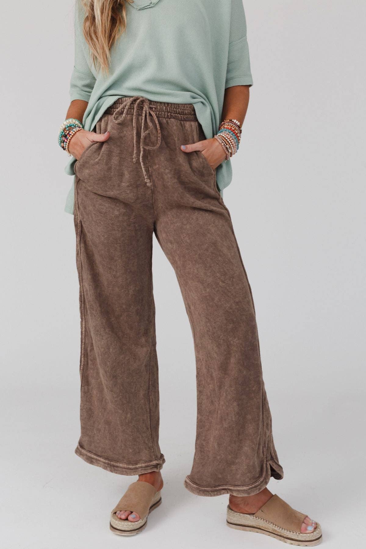 So Comfy Wide Leg Full Pant - New Mocha