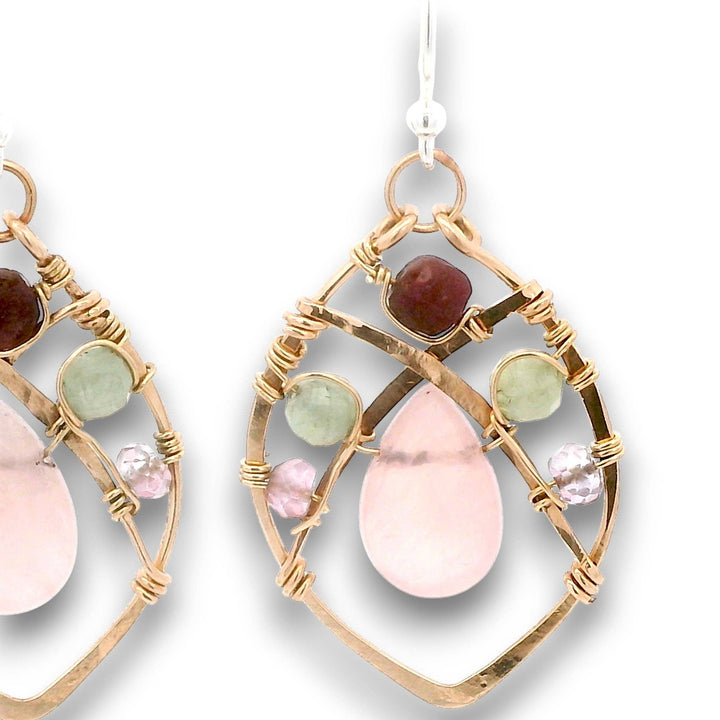 Heart Chakra Bronze Hammered Earrings