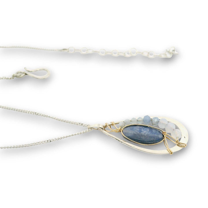 Washed Denim Blue Kyanite Pendant Necklace
