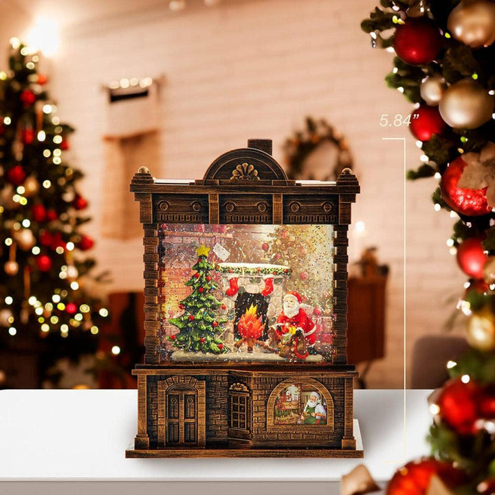 5.84“ LED Santa Fireplace Water Lantern